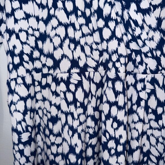 Liz Claiborne Womens XL Blue & White Dress V-Neck 3/4 Sleeve - Picture 5 of 5